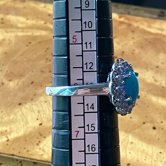 Natural Sleeping Beauty Turquoise Tanzanite Sterling Silver Ring Size 6 - Picture 8 of 9